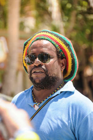 Native caribbean rastafari guide portrait at San Andres island, exotic adventure, Colombia. South America adventure,のeditorial素材