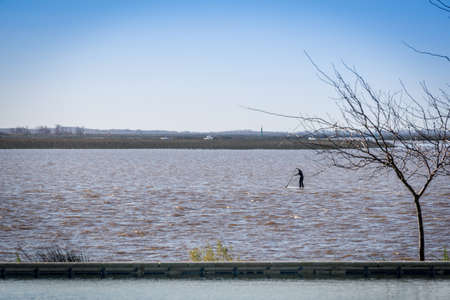 Leisure Activity, sport at a river. Buenos Aires.の写真素材