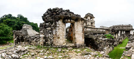 Panoramic View of Historic Mayan Site. Traveling Through Chiapas, Mexico.の写真素材