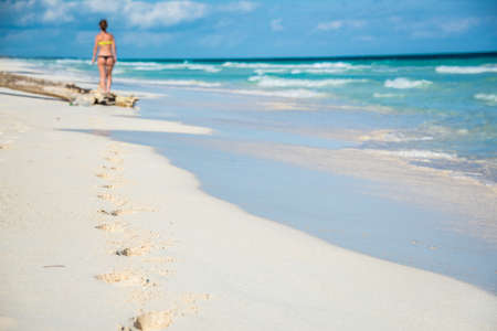 Traveling through Tulum, footstep perspective.の写真素材