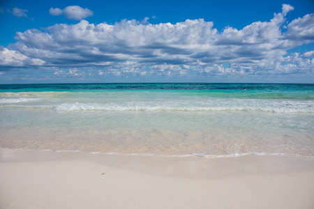 Beautiful ocean at caribbean destination, traveling Mexico. Central America.の写真素材