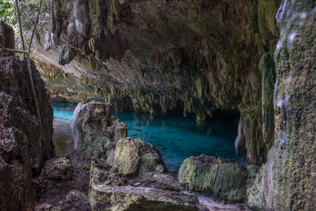 Beautiful Cavern with fresh water, Mayan history.の写真素材