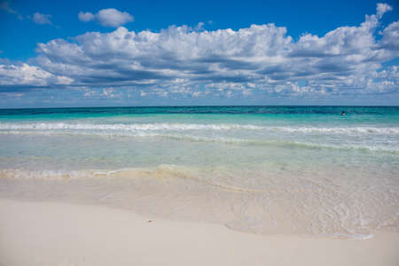 Beautiful ocean at caribbean destination, traveling Mexico. Central America.の写真素材