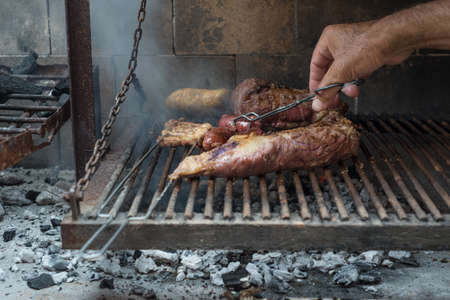 Traditional Asado, traveling Argentina, South America. Tasty food.の写真素材