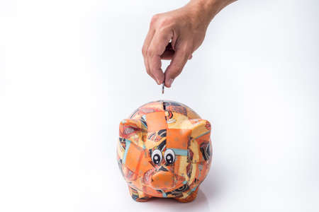 Cute Piggy for Personal Savings and Earnings. Save money.の写真素材