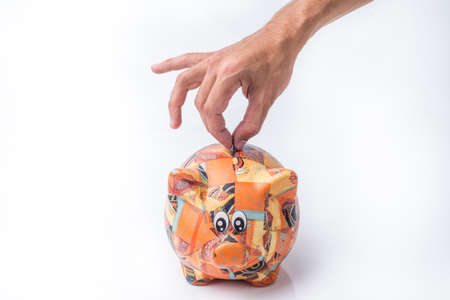 Cute Piggy for Personal Savings and Earnings. Save money.の写真素材