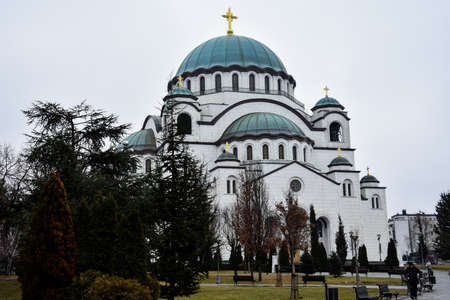 Belgrade, Serbia. February 7, 2017. Church of Saint Sava (Hram svetog Save). Orthodox Serbian Temple
