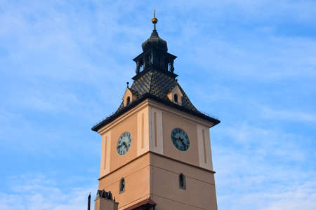 Brasov, Romania. February 4, 2017. Clock Tower of the Brasov County Museum of Historyのeditorial素材
