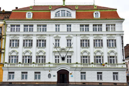 Timisoara, Romania. February 06, 2017. Old Building Facade at Union Square.のeditorial素材