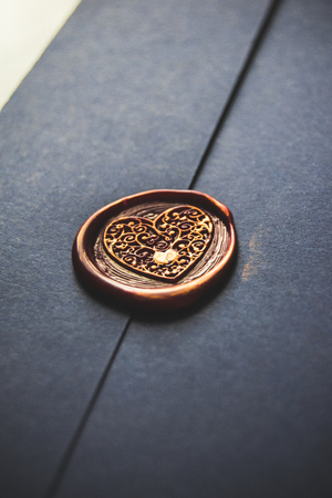 Heart wax sealの写真素材