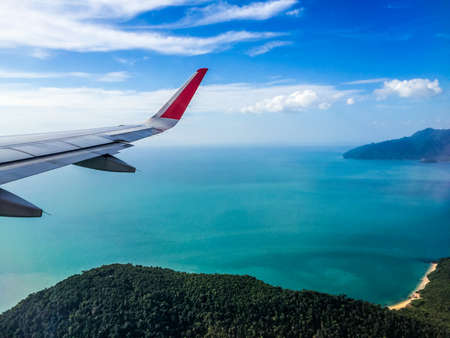 Langkawi Island, Malaysia. View from the plane windowの写真素材