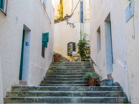Picturesque street in Otranto, Apulia, Italyの写真素材