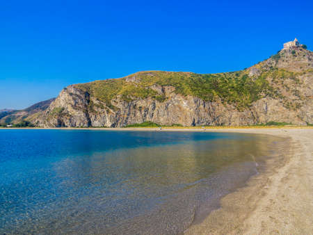 View of the beach in Tindari, Sicily, Italyの写真素材