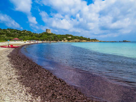 View of Cala Pira Beach, Sardinia, Italyの写真素材