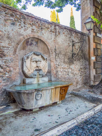 Fontana del Mascherone (English: Fountain of the Big Mask). Rome, Italyの写真素材