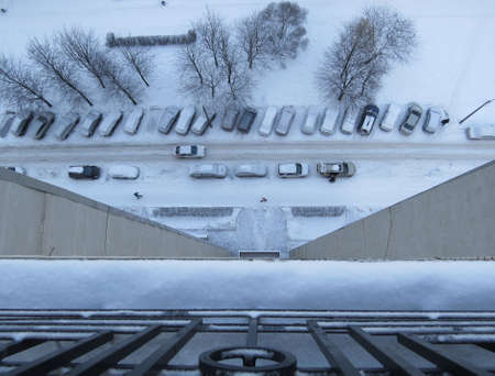 Russian suburb in winter. In St. Petersburg, Russiaのeditorial素材