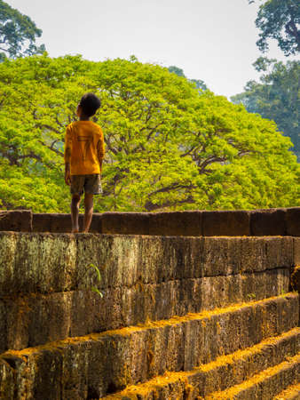 Kid in Angkor Wat, Cambodiaのeditorial素材