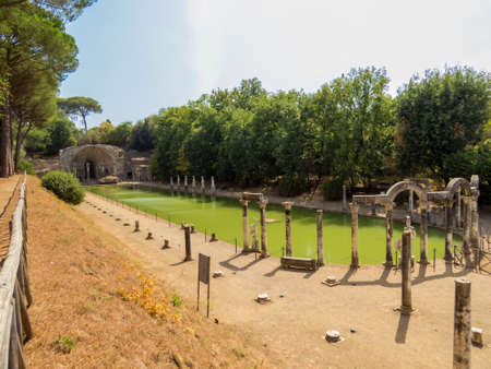 View of the Canopus in the Hadrian's Villa (Italian: Villa Adriana). In Tivoli, Italyの写真素材