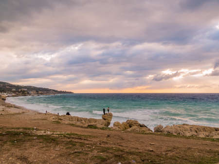 Sea in Batroun, Lebanonの写真素材