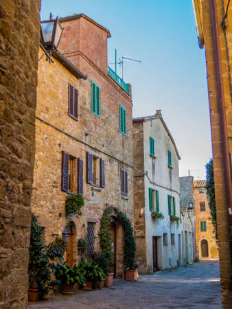 Pienza, Tuscany, Italy. In 1996, UNESCO declared the town a World Heritage Site.のeditorial素材