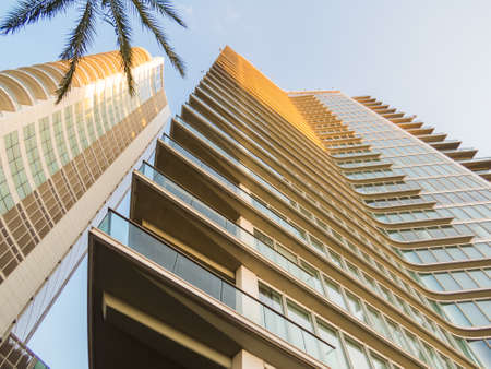 Modern skyscrapers on Zaitunay Bay, Beirut, Lebanonのeditorial素材
