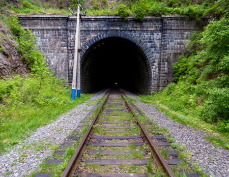 Tunnel on the Circum-Baikal Railroad, driving around the Lake Baikal, Siberia, Russiaの素材 [FY310150543580]