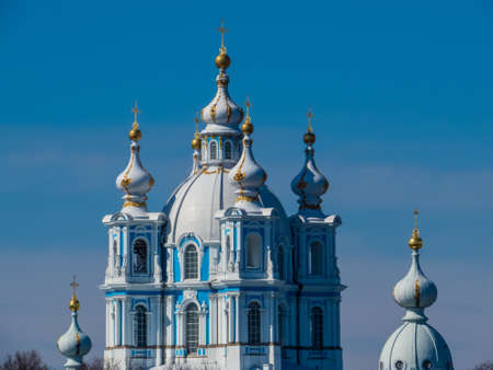 Smolny Convent of the Resurrection (or Smolny Cathedral). In St. Petersburg, Russiaのeditorial素材