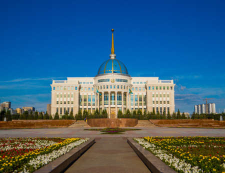 View of the Ak Orda Presidential Palace, Nur-Sultan (Astana), Kazakhstanのeditorial素材
