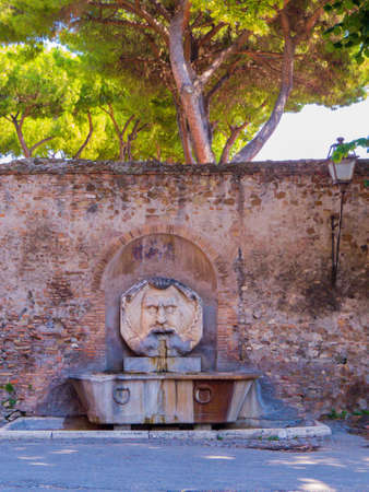 Fontana del Mascherone (English: Fountain of the Big Mask). In Rome, Italyの写真素材
