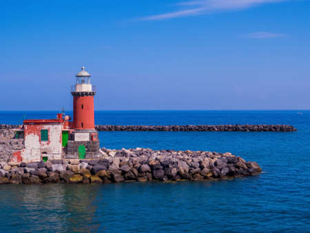 The lighthouse on the Island of Ischia, Italyの写真素材