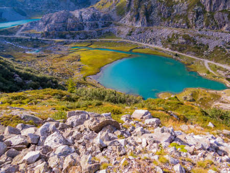 Cornisello Lakes (Italian: Laghi di Cornisello), Trentino-Alto Adige, Brenta Dolomites, north Italyの写真素材