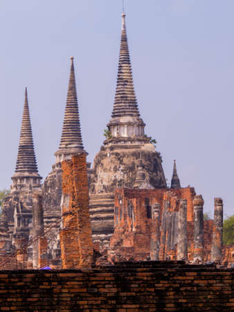 Wat Phra Sri Sanphet, Historic City of Ayutthaya, Thailandの写真素材