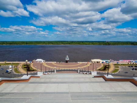 Chkalov Stairs, Nizhny Novgorod, Russiaのeditorial素材