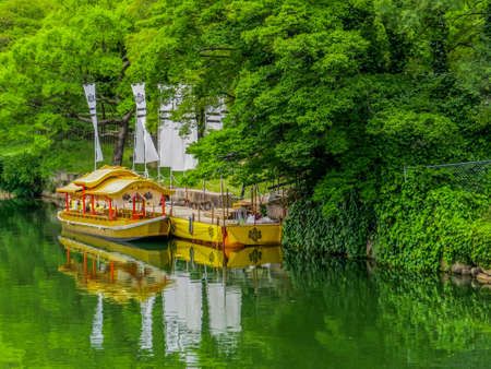 OSAKA, JAPAN - MAY 24, 2015: Boat on the Kyu-Yodo River.のeditorial素材