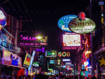 PATTAYA, THAILAND - FEBRUARY 4, 2018: View of the famous Walking Street.のeditorial素材