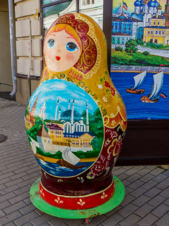 KAZAN, RUSSIA - JUNE 1, 2018: Russian "matryoshka" (nesting doll) on Bauman street in the downtown.のeditorial素材