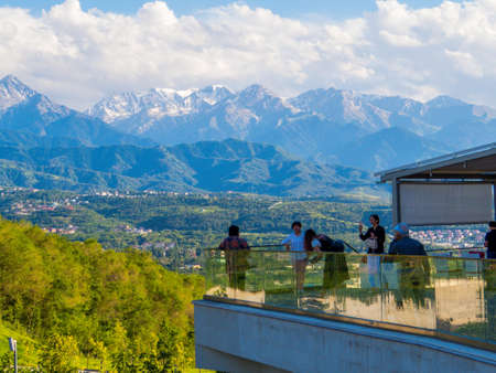 ALMATY, KAZAKHSTAN - JUNE 18, 2018: View from the top of Kok-Tobe Hill.のeditorial素材