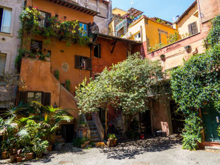ROME, ITALY - JULY 26, 2018: View of the Borghetto degli Acetari (English: Acetari Courtyard).のeditorial素材