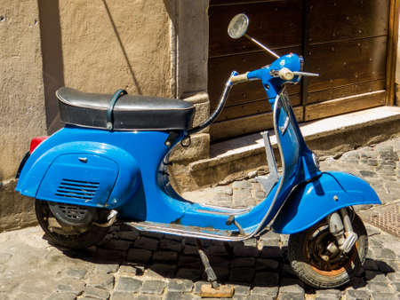 ROME, ITALY - JULY 26, 2018: Old "Vespa" in the old town.のeditorial素材