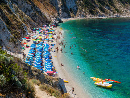ELBA, ITALY - JULY 28, 2018: View of Sansone Beach.のeditorial素材