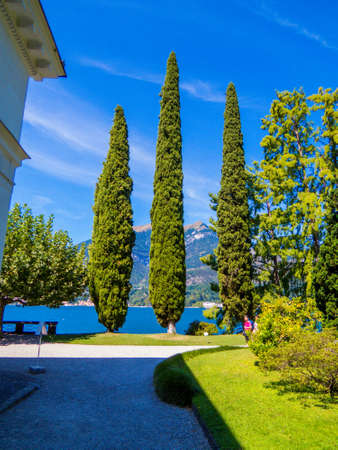 BELLAGIO, ITALY - AUGUST 26, 2018: The Gardens of Villa Melzi (Italian: I Giardini di Villa Melzi) on the Lake of Como.のeditorial素材