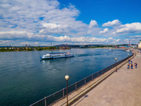 View of the Angara River embankment in Irkutsk, Siberia, Russiaのeditorial素材