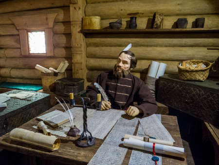 Traditional Buryat round tent, called "yurt". Taltsy Architectural-Ethnographic Museum, Irkutsk, Siberia, Russiaのeditorial素材