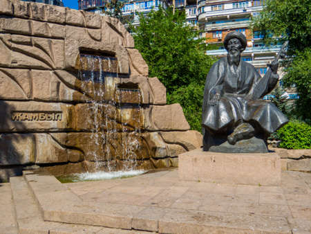 Monument to Jambyl Jabayev (also spelled Zhambyl Zhabayev), a Kazakh traditional folksinger. In...