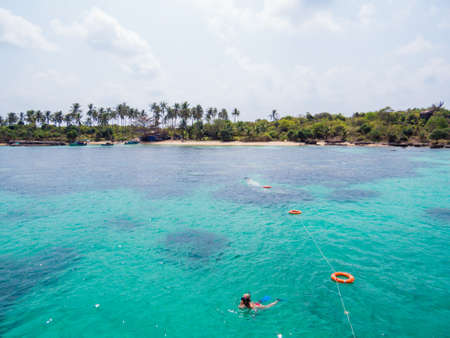 Snorkeling in Fingernail Island (Vietnamese: Mong Tay) in the An Thoi Islands archipelago, Phu Quoc, Vietnamのeditorial素材