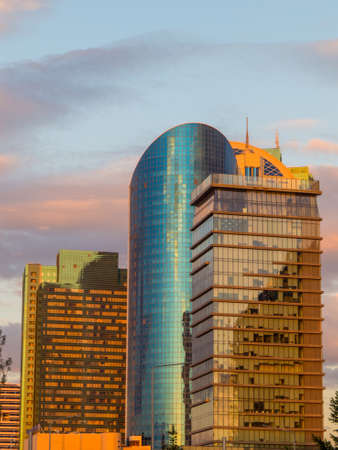 View of the Transport Tower (also nicknamed "Cigarette Lighter") in Nur-Sultan (Astana), Kazakhstanのeditorial素材