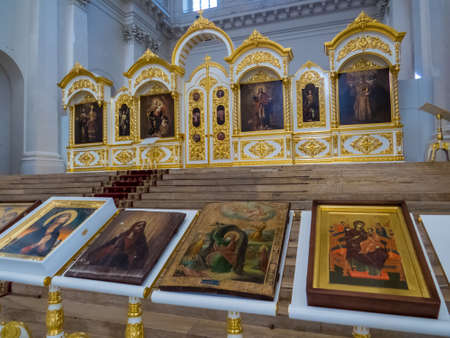 View of the interior of the Smolny Convent of the Resurrection (or Smolny Cathedral). In St....