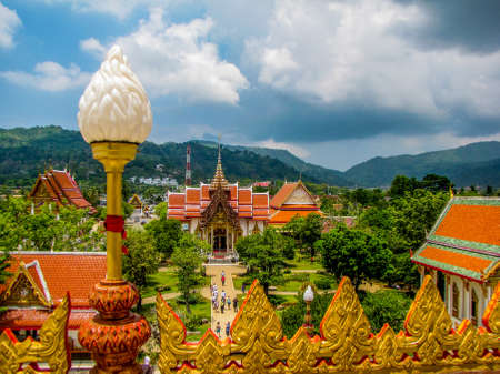Phuket, Thailand - March 13, 2013: View of the Wat Chalong.のeditorial素材