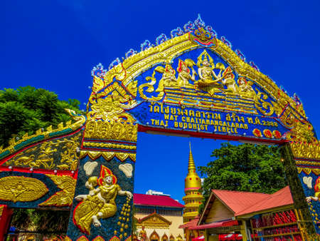 Penang,Malaysia - January 3, 2015: View of the Wat Chayamangkalaram, Thai Buddhist Temple.のeditorial素材