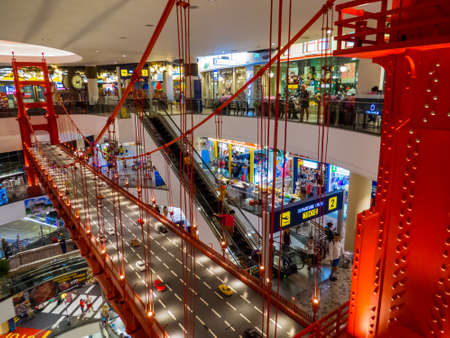 Pattaya, Thailand - January 5, 2020: View of the interior of the new Terminal 21 shopping mall.